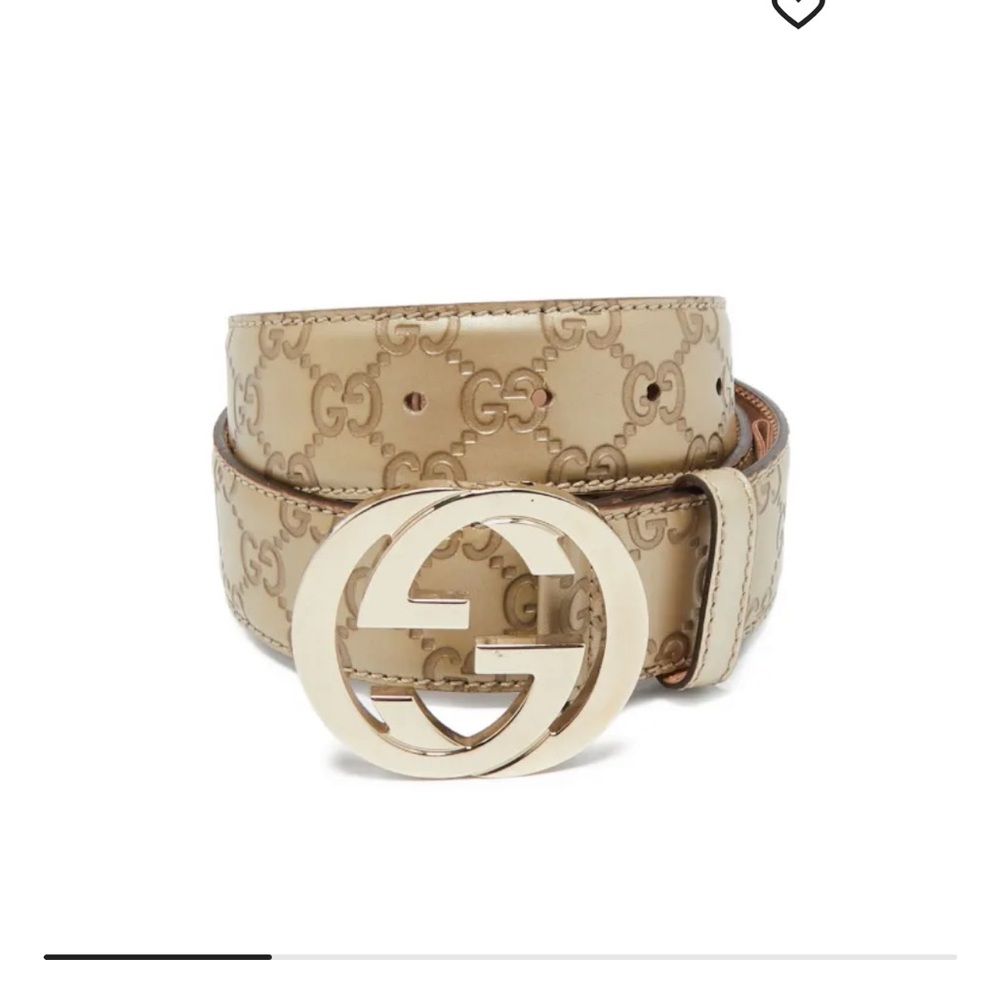 Gucci Guccissima Interlocking G Gold Leather Belt Size 85
